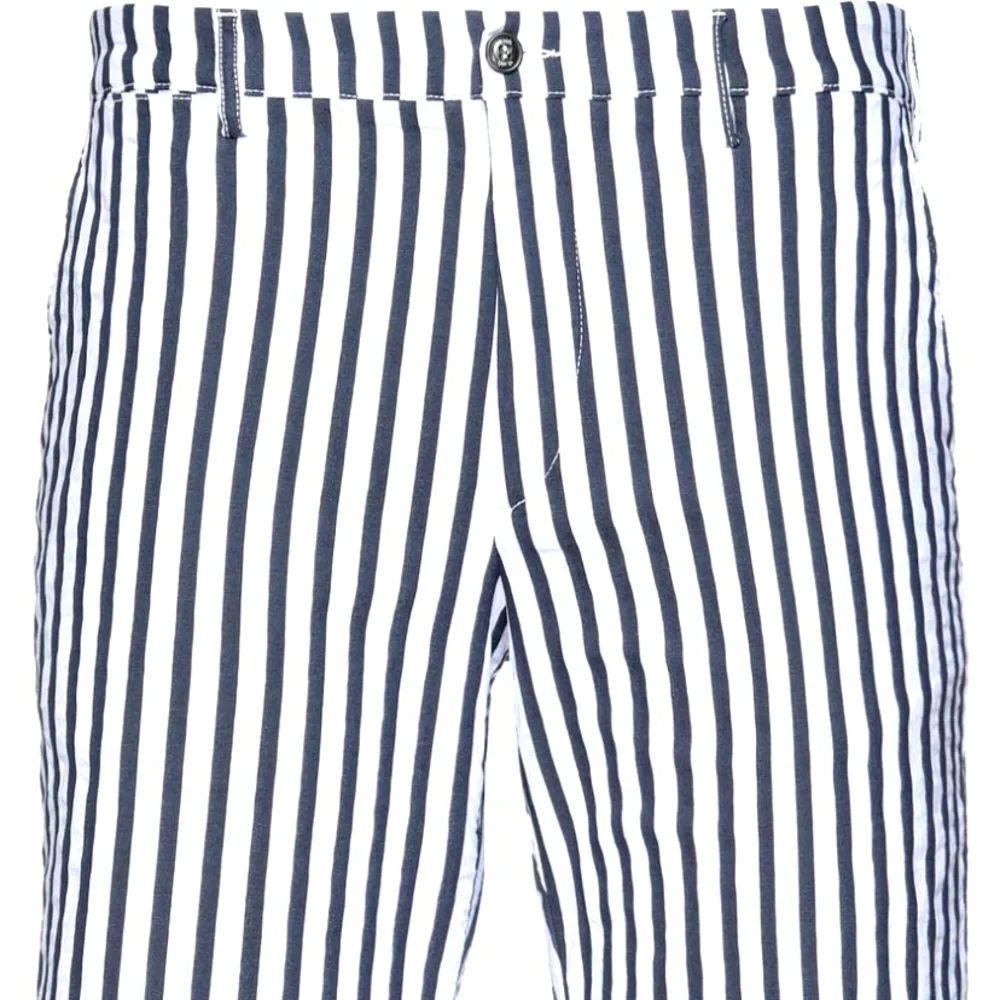 40 Weft Bermuda Shorts Blue/White Stripes - waist 38 - Picture 1 of 7